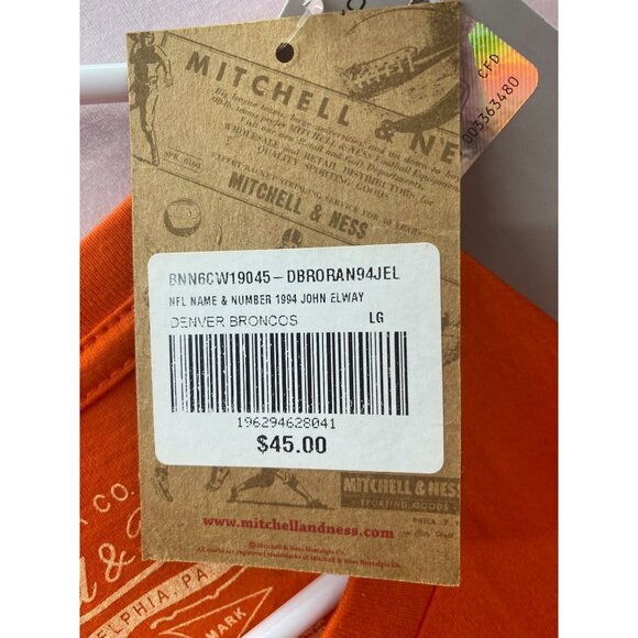 NWT Mitchell & Ness Men's Lg John Elway #7 Throwback T-Shirt 100% Cotton - Picture 8 of 13